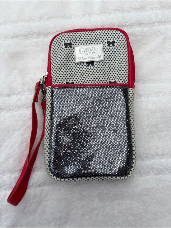 American Girl Other - American Girl Red, Silver & Black Sequin Doll Phone Case Wristlet